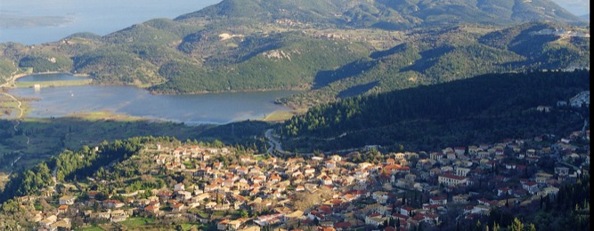 Landschaft bei den Dorf Karya 