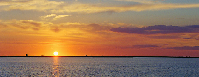 Coucher de soleil sur la lagune 